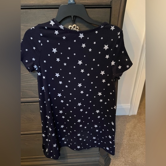 Crown & Ivy kids navy with grey stars girls medium dress EUC patriotic - Picture 4 of 5